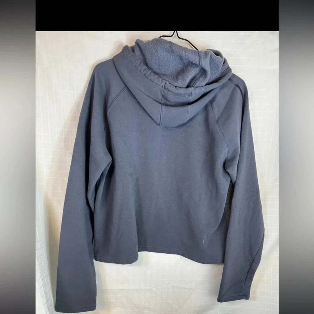 Womens Under Armour Hooded Size Medium UA Loose Crop Top Sweatshirt Fleece Gray - Picture 2 of 3